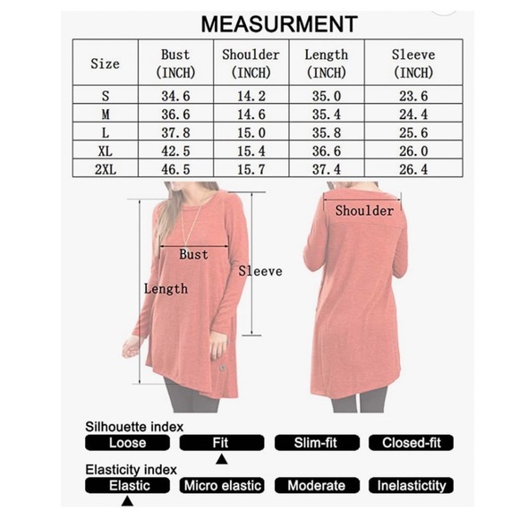 Women's Long Sleeve Scoop Neck Button Side Sweater Tunic Dress - Picture 5 of 5